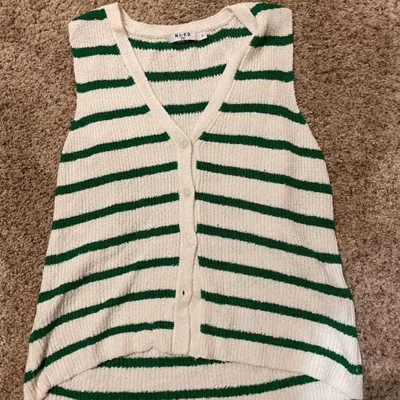 NA-KD button- front striped sweater vest - Picture 1 of 2